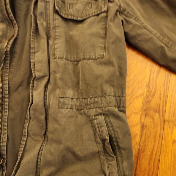 GAP Army Green Military Style Jacket w/Hood Women's Size Small - Picture 3 of 16